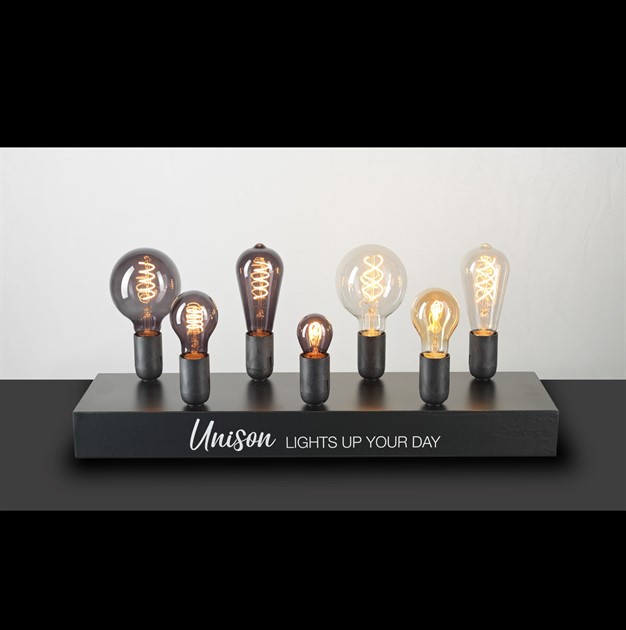 Ljusramp 7x E27 svartlaserat trä